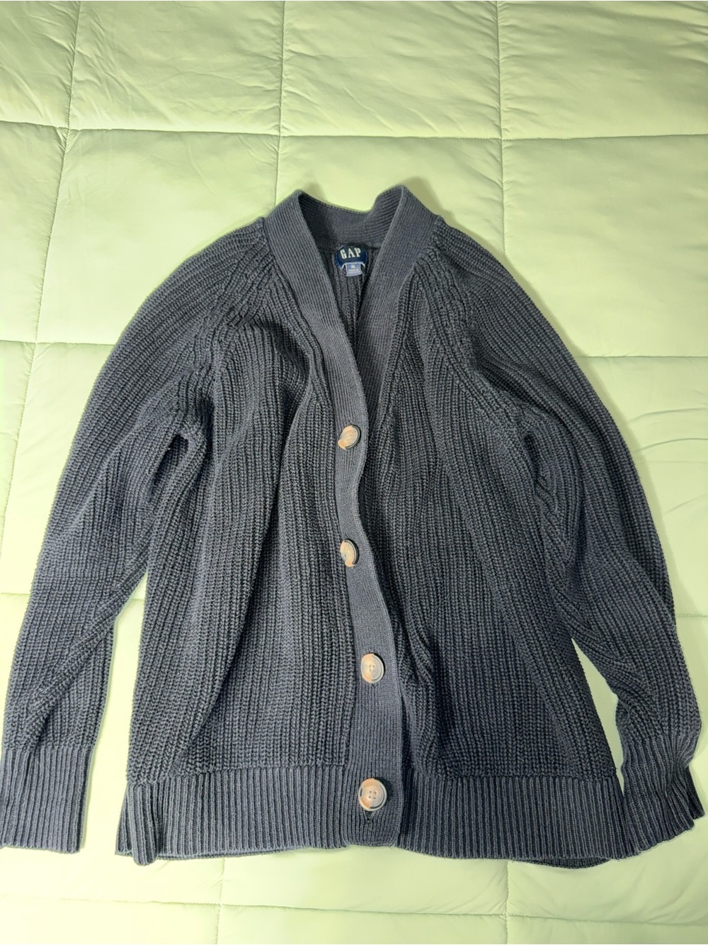 GAP women’s Charcoal Gray Button-Up Knit Cardigan Sweater
